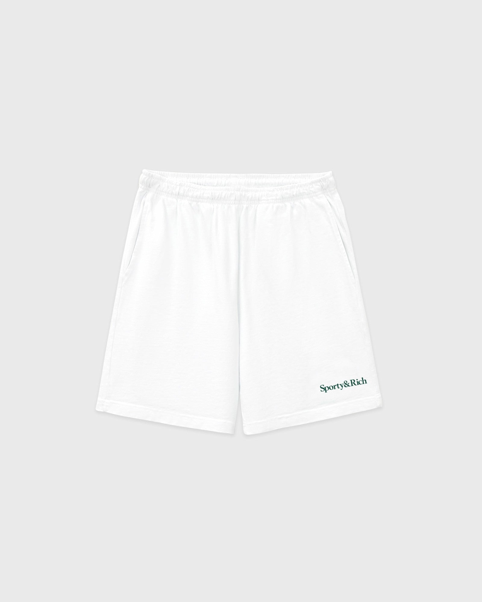 Serif Logo Gym Short - White/Forest Sporty & Rich Online