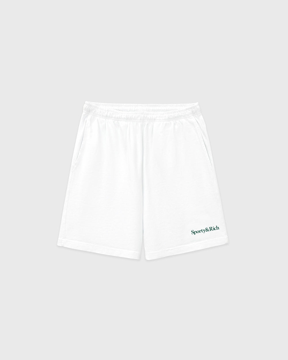Serif Logo Gym Short - White/Forest Sporty & Rich Online