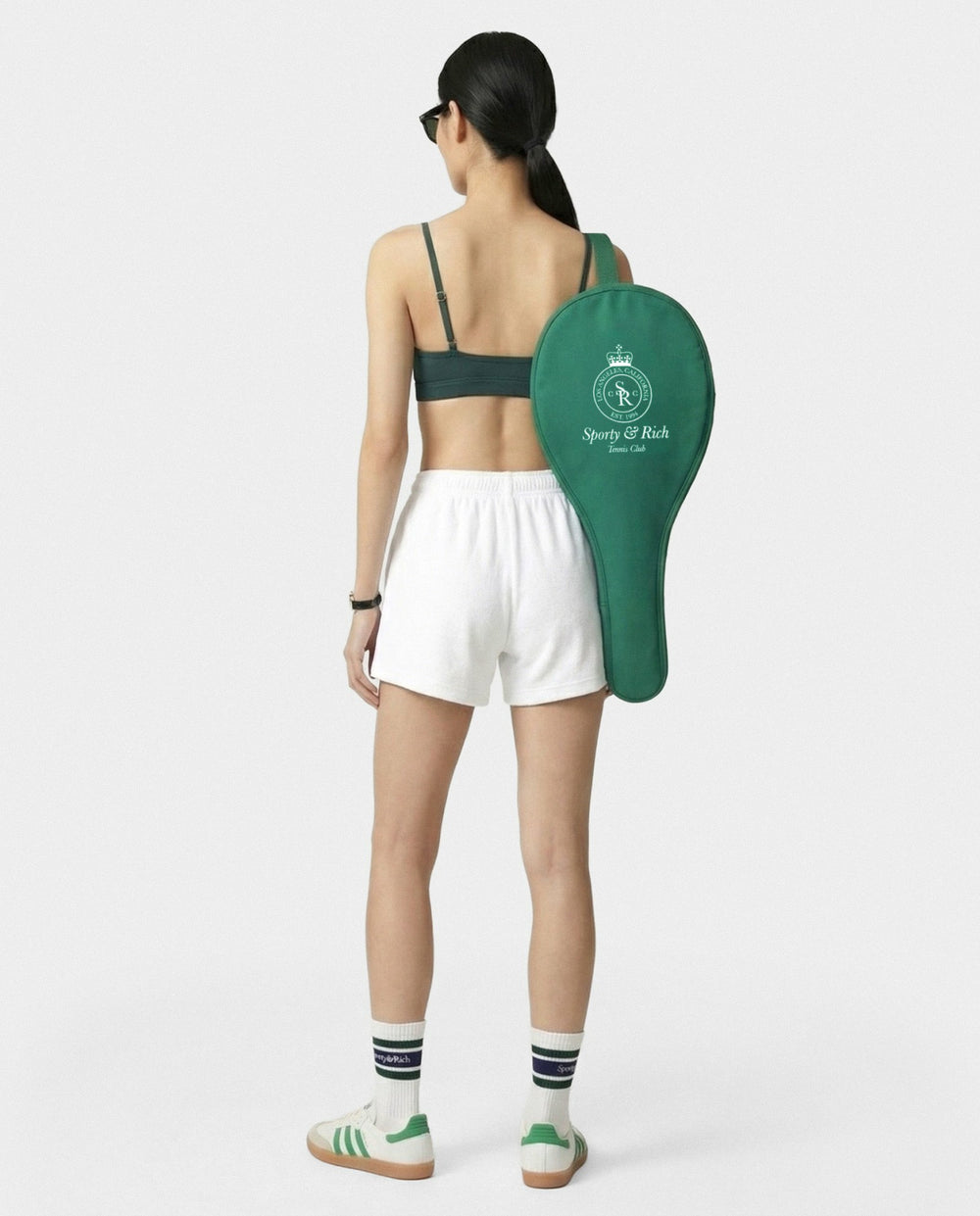 SRC Terry Short - White/Forest Sporty & Rich Outlet