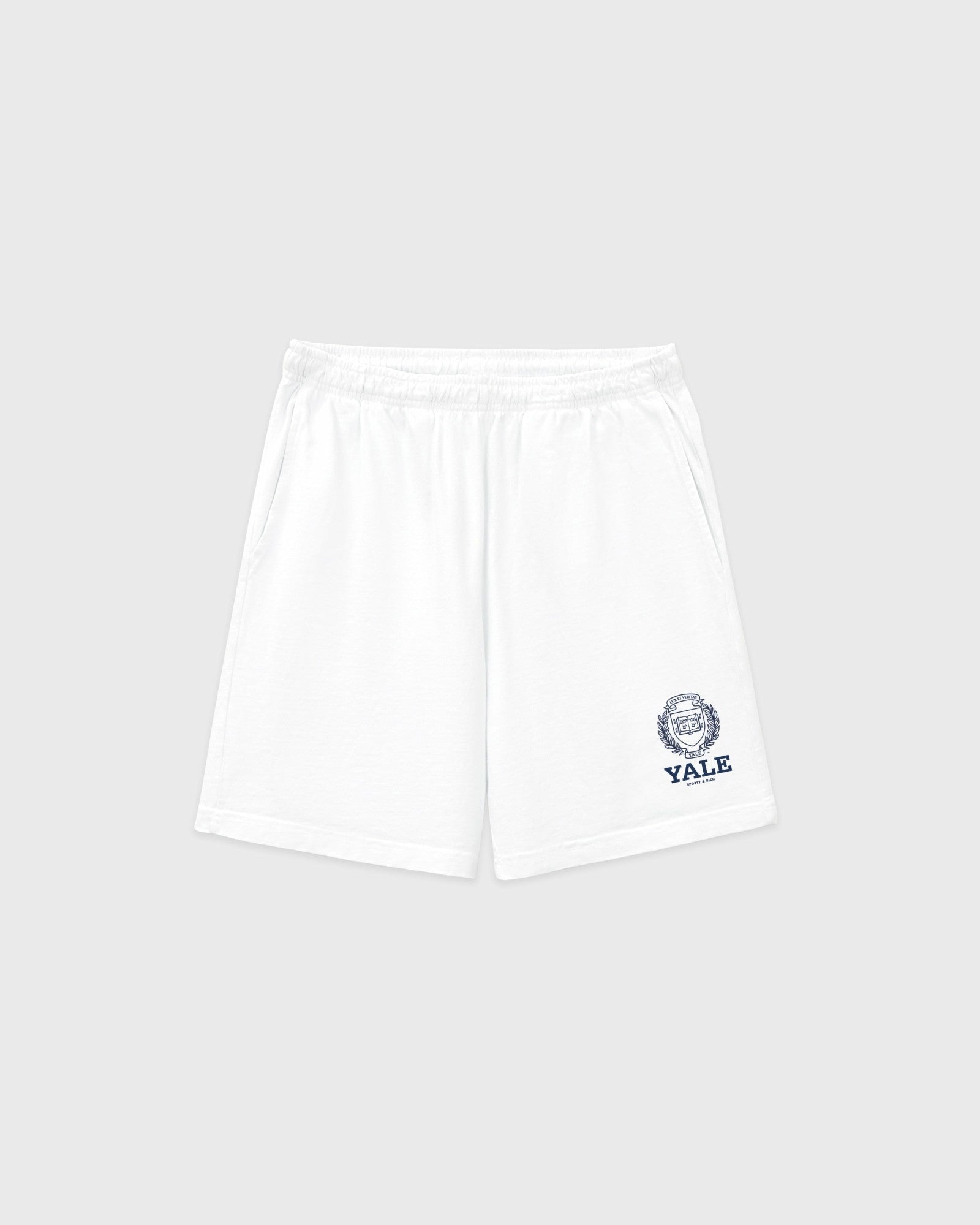 Yale Crest Gym Short - White/Navy Sporty & Rich Online