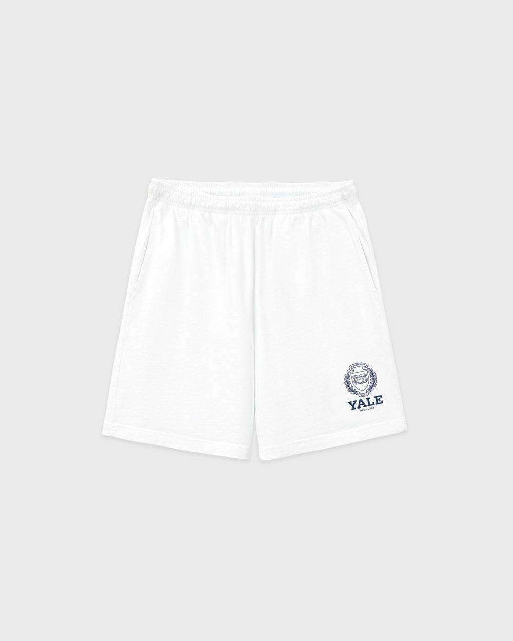 Yale Crest Gym Short - White/Navy Sporty & Rich Online