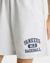 Yankees Ivy Gym Short - Heather Gray/Navy Sporty & Rich Discount