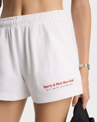 Run Club Disco Short - White/Ruby Sporty & Rich Outlet