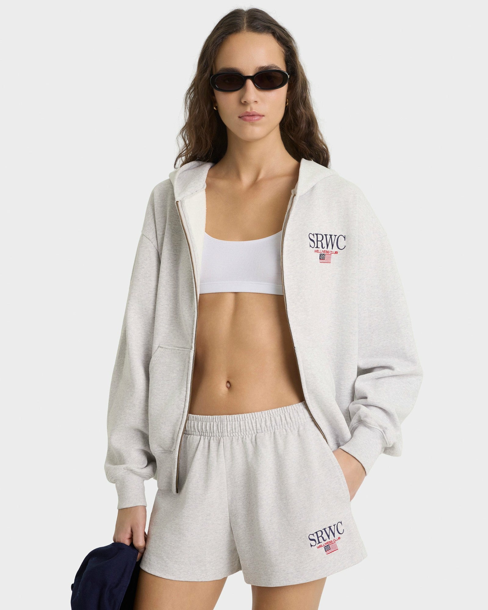 Nautical Embroidered Disco Short - Heather Gray Sporty & Rich Online
