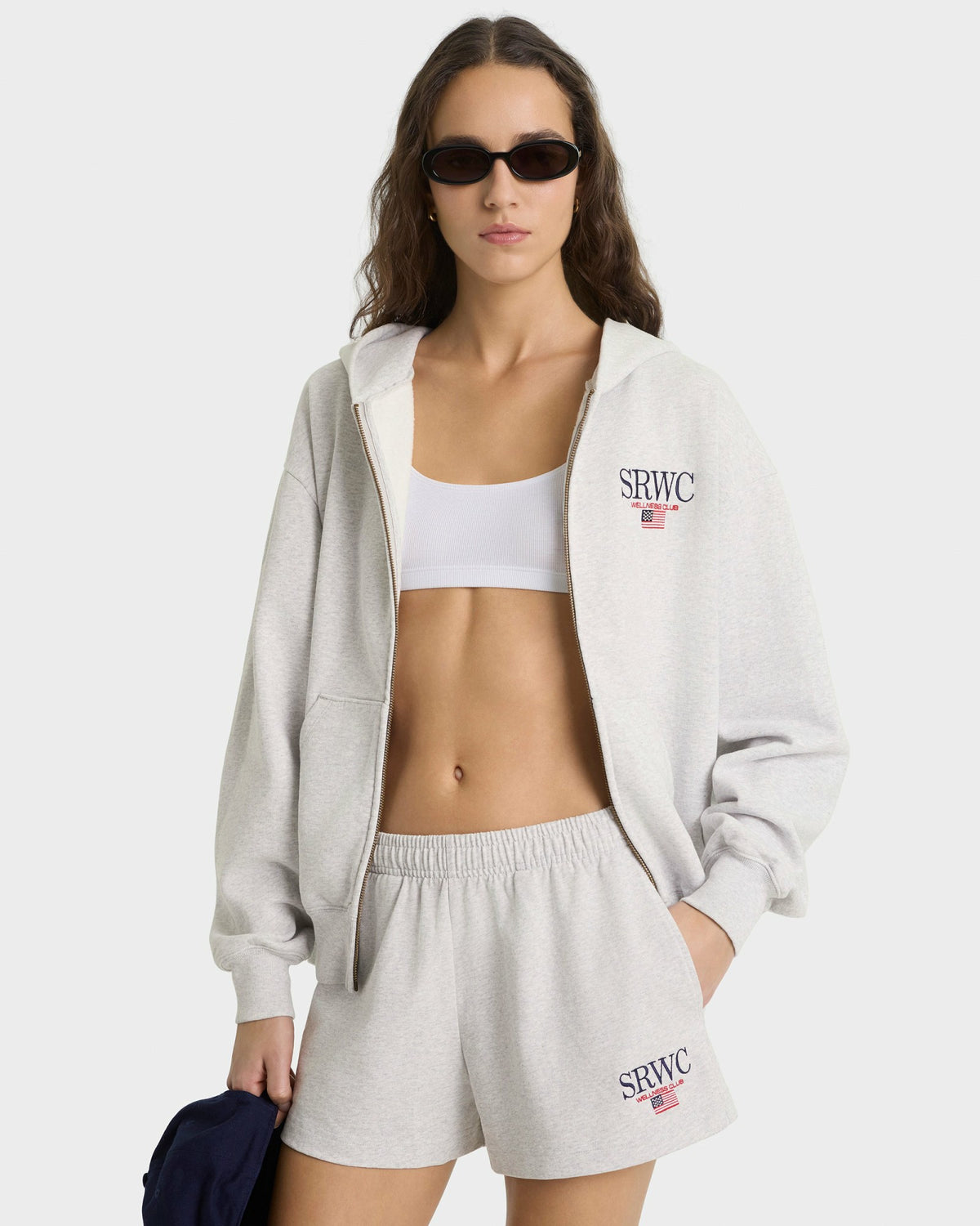 Nautical Embroidered Disco Short - Heather Gray Sporty & Rich Online