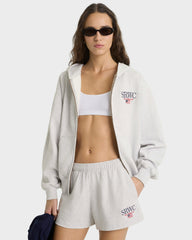 Nautical Embroidered Disco Short - Heather Gray Sporty & Rich Online