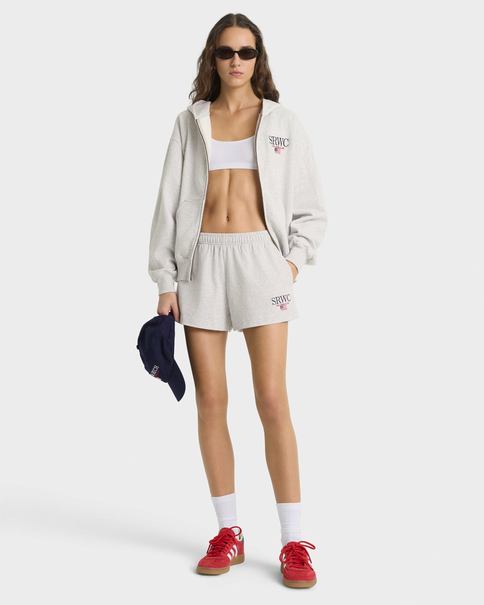 Nautical Embroidered Disco Short - Heather Gray Sporty & Rich Online