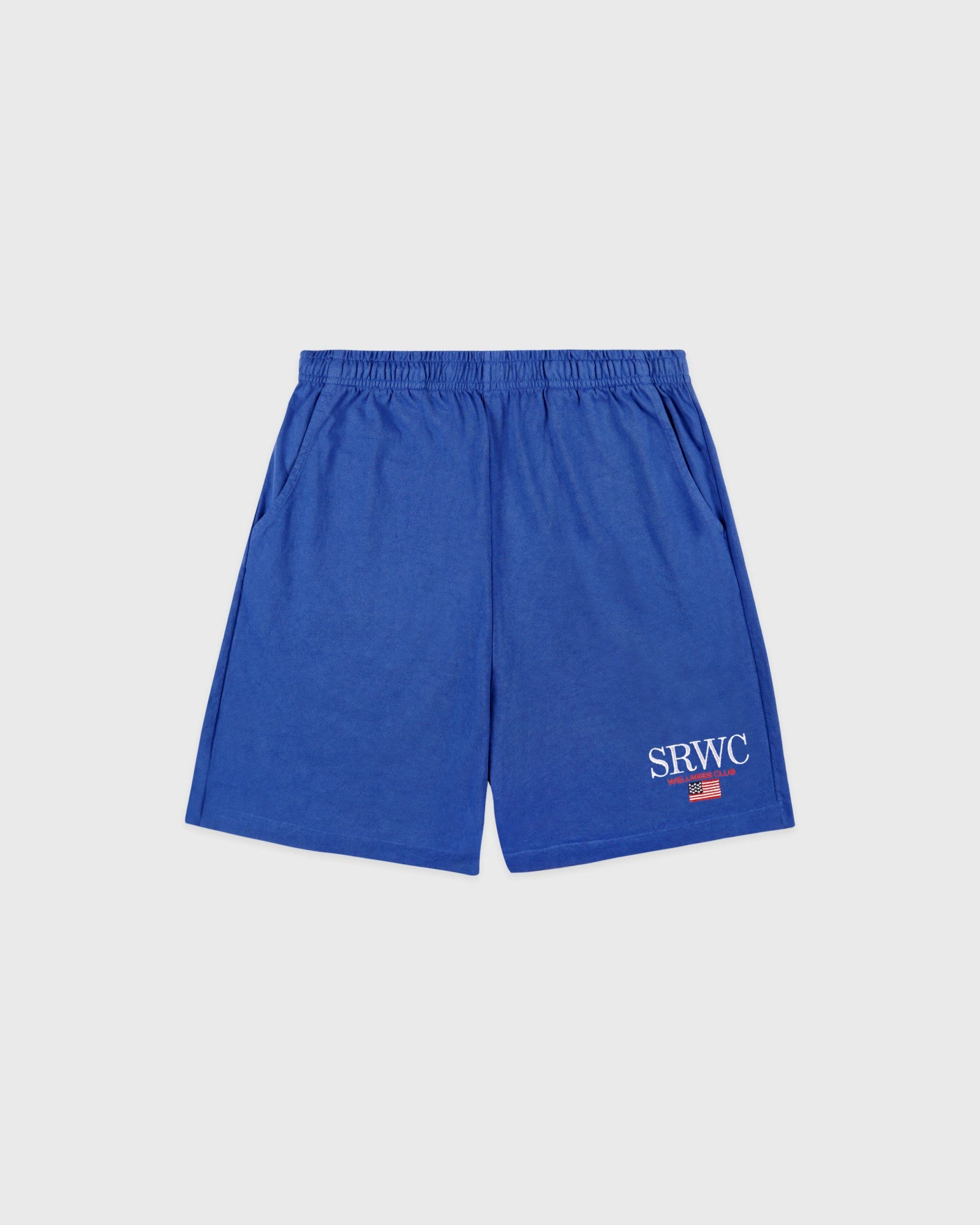 Nautical Embroidered Gym Short - Team Blue/White Sporty & Rich For Sale