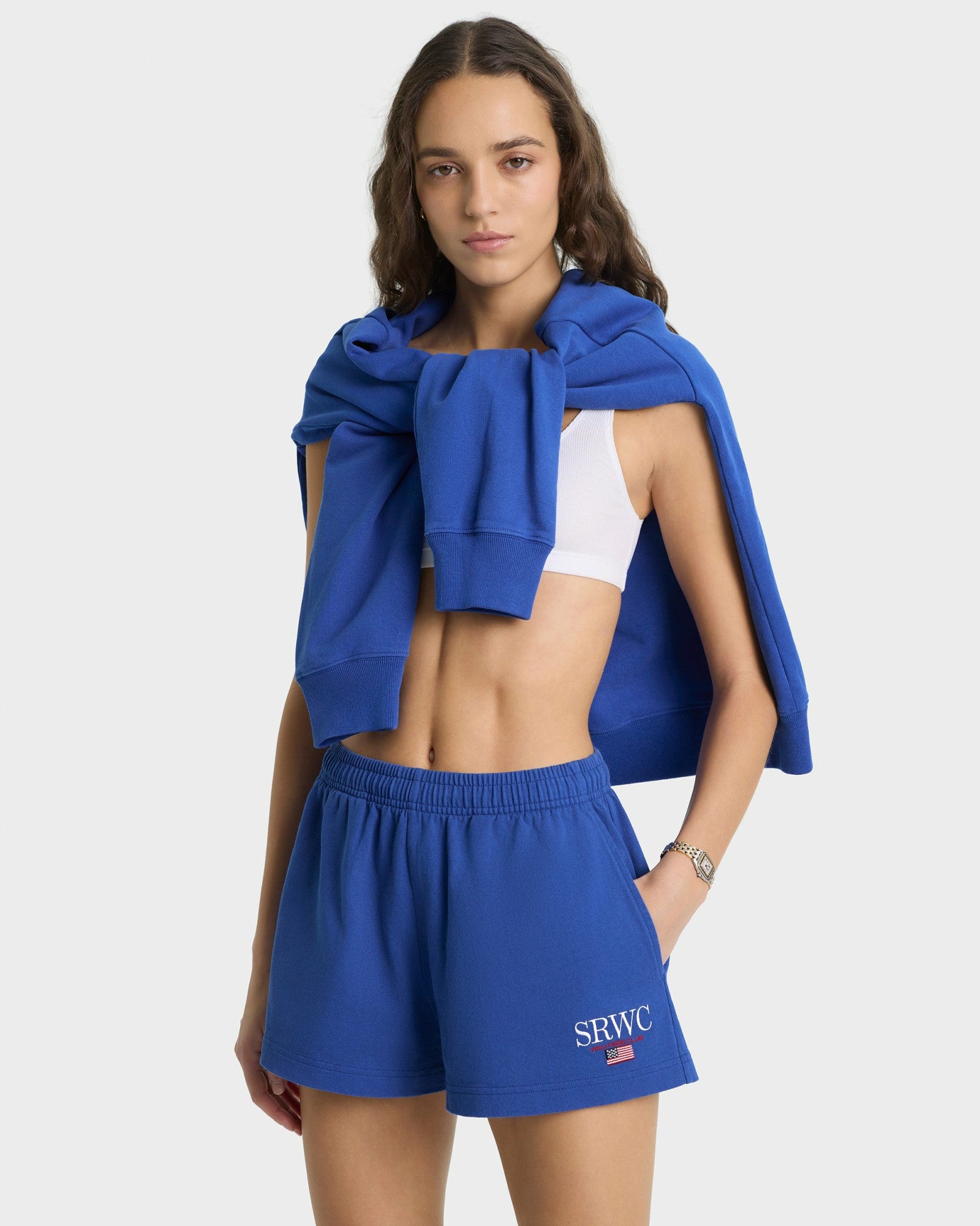 Nautical Embroidered Disco Short - Team Blue Sporty & Rich Outlet