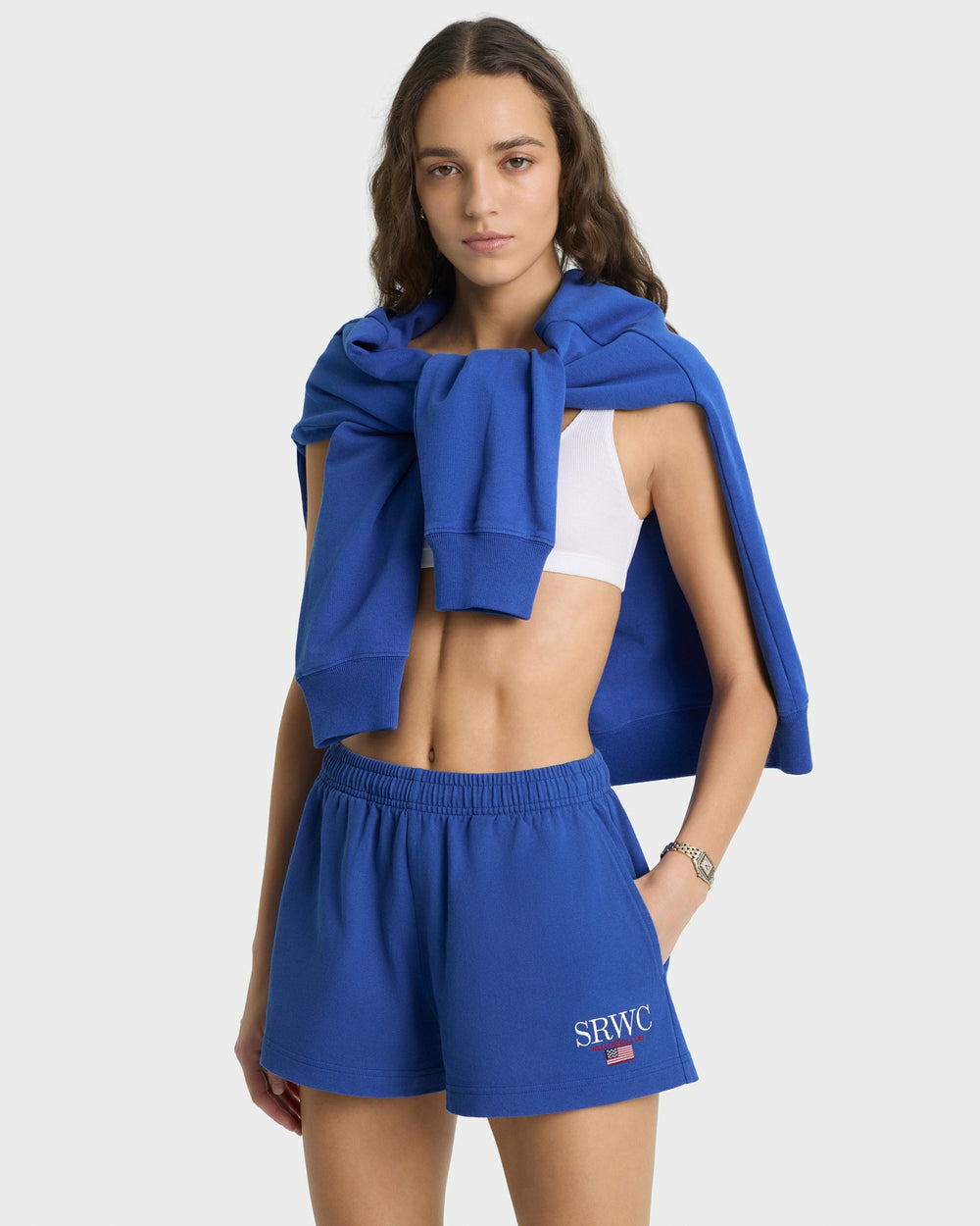 Nautical Embroidered Disco Short - Team Blue Sporty & Rich Outlet