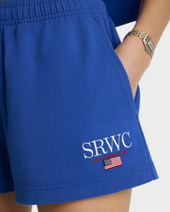 Nautical Embroidered Disco Short - Team Blue Sporty & Rich Outlet