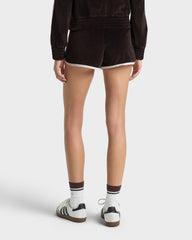 NY Crest Velour Track Short - Chocolate Sporty & Rich Sale