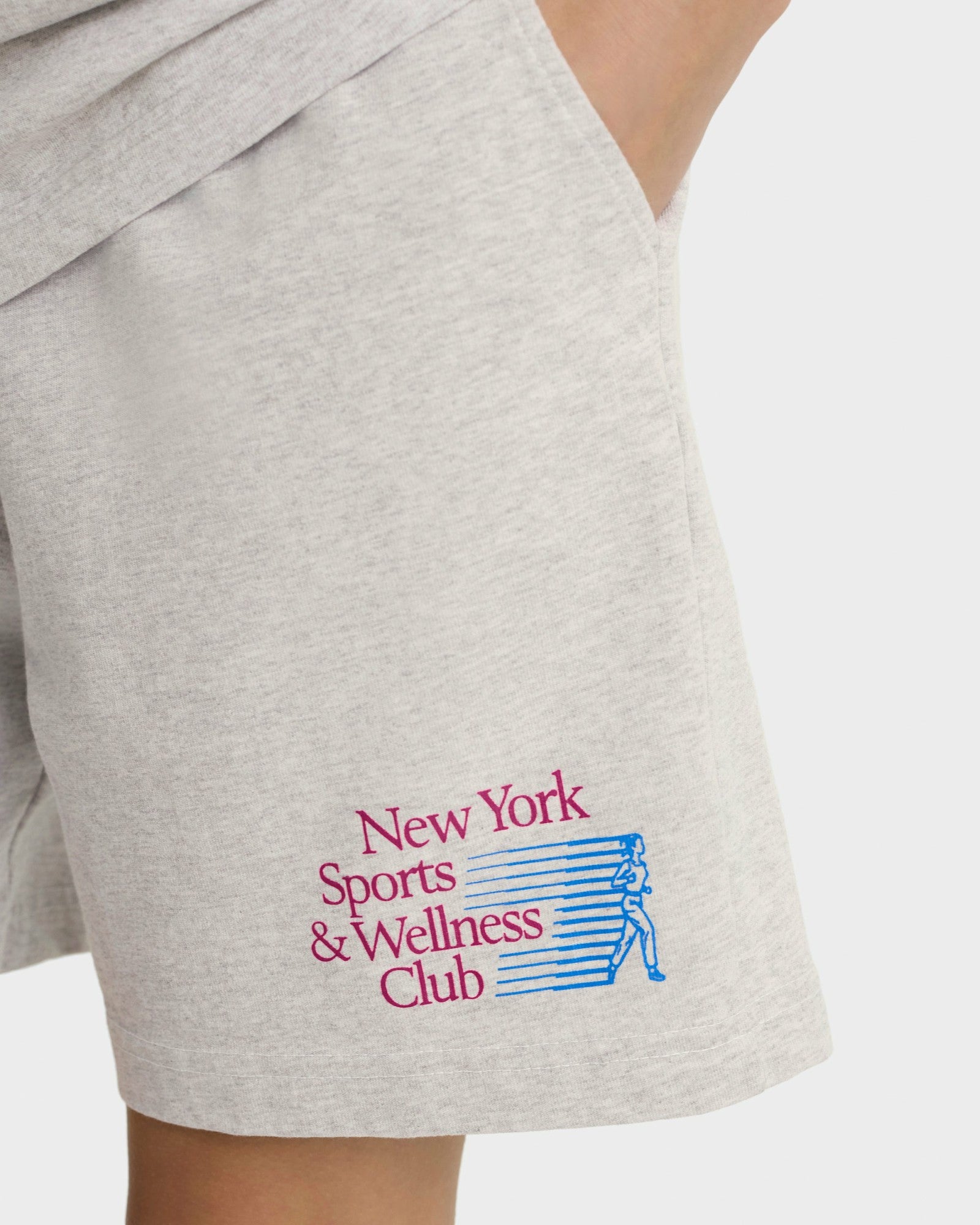 NY Motion Gym Short - Heather Gray/Berry/Azure Sporty & Rich Online