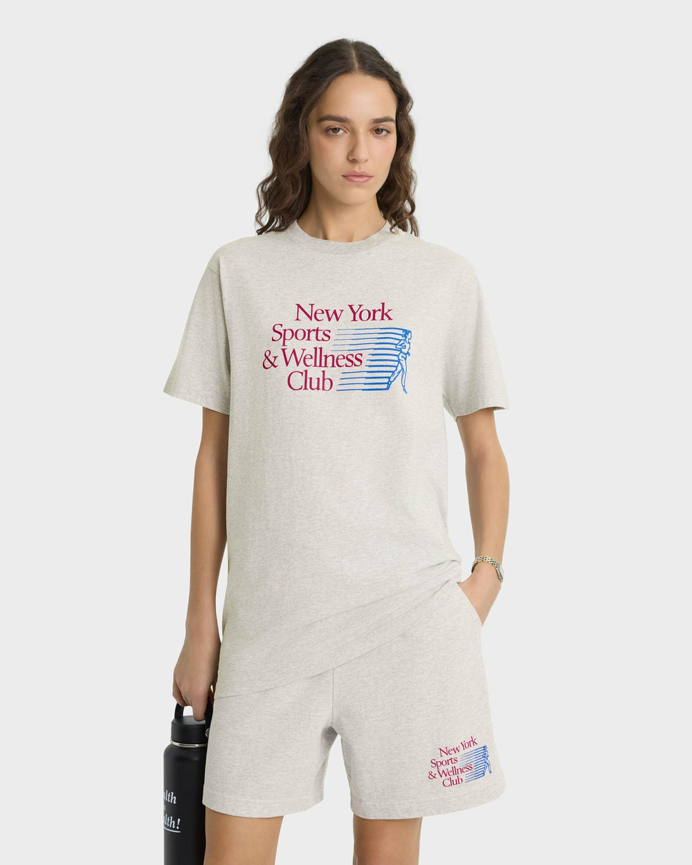 NY Motion Gym Short - Heather Gray/Berry/Azure Sporty & Rich Online