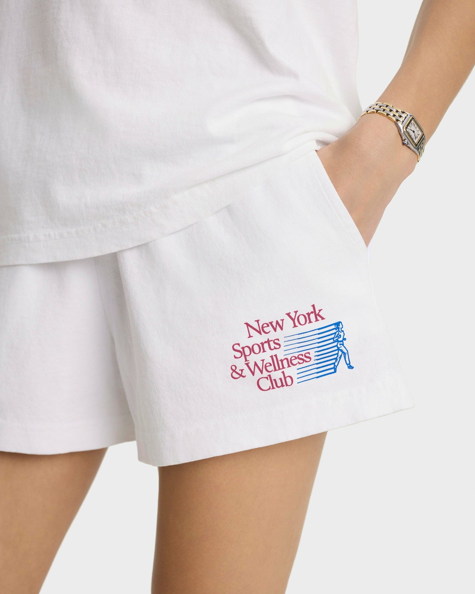 NY Motion Disco Short - White/Berry/Azure Sporty & Rich Discount