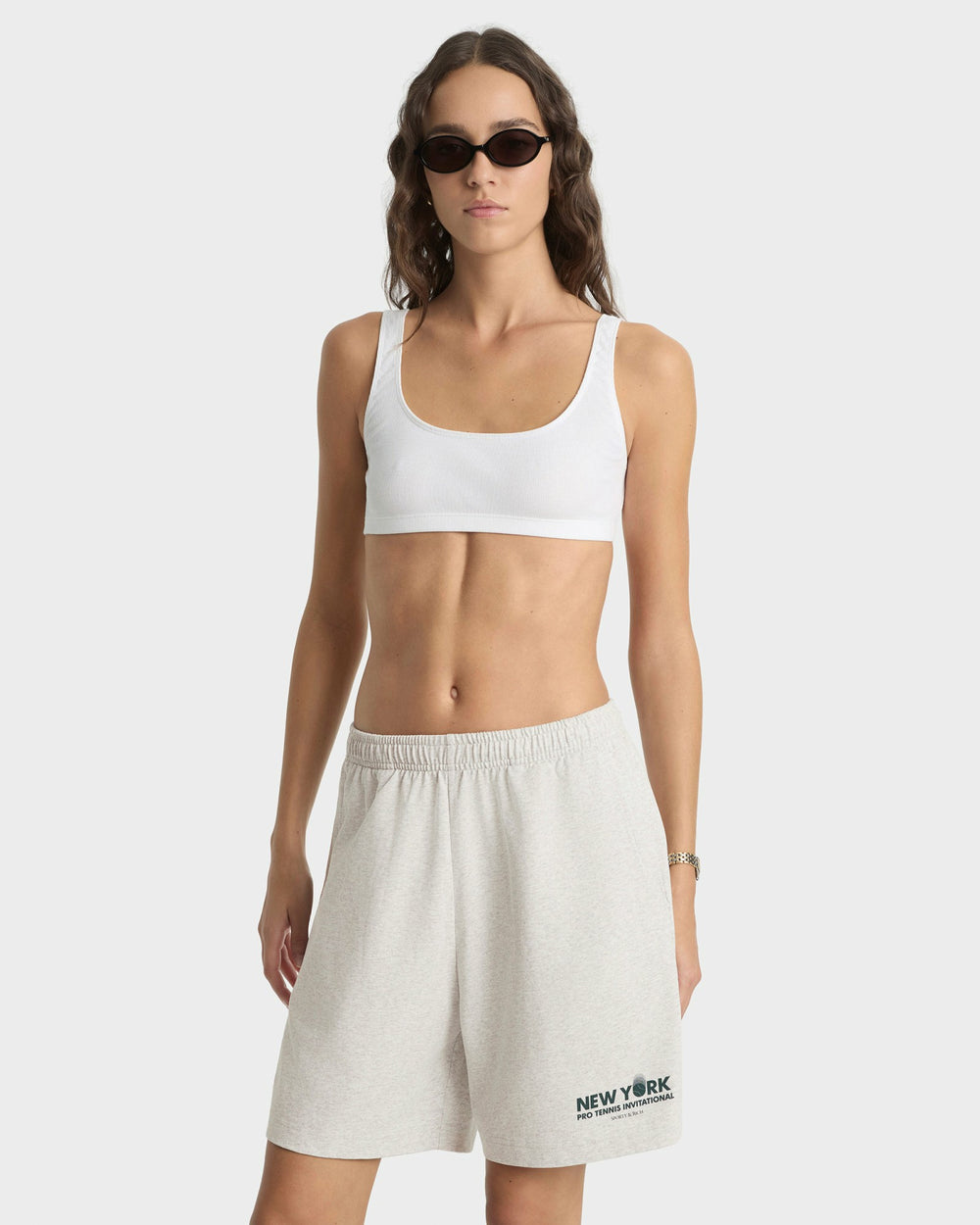 Pro Gym Short - Heather Gray/Forest Sporty & Rich For Sale