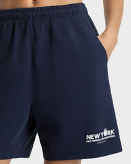 Pro Gym Short - Navy/White Sporty & Rich For Sale