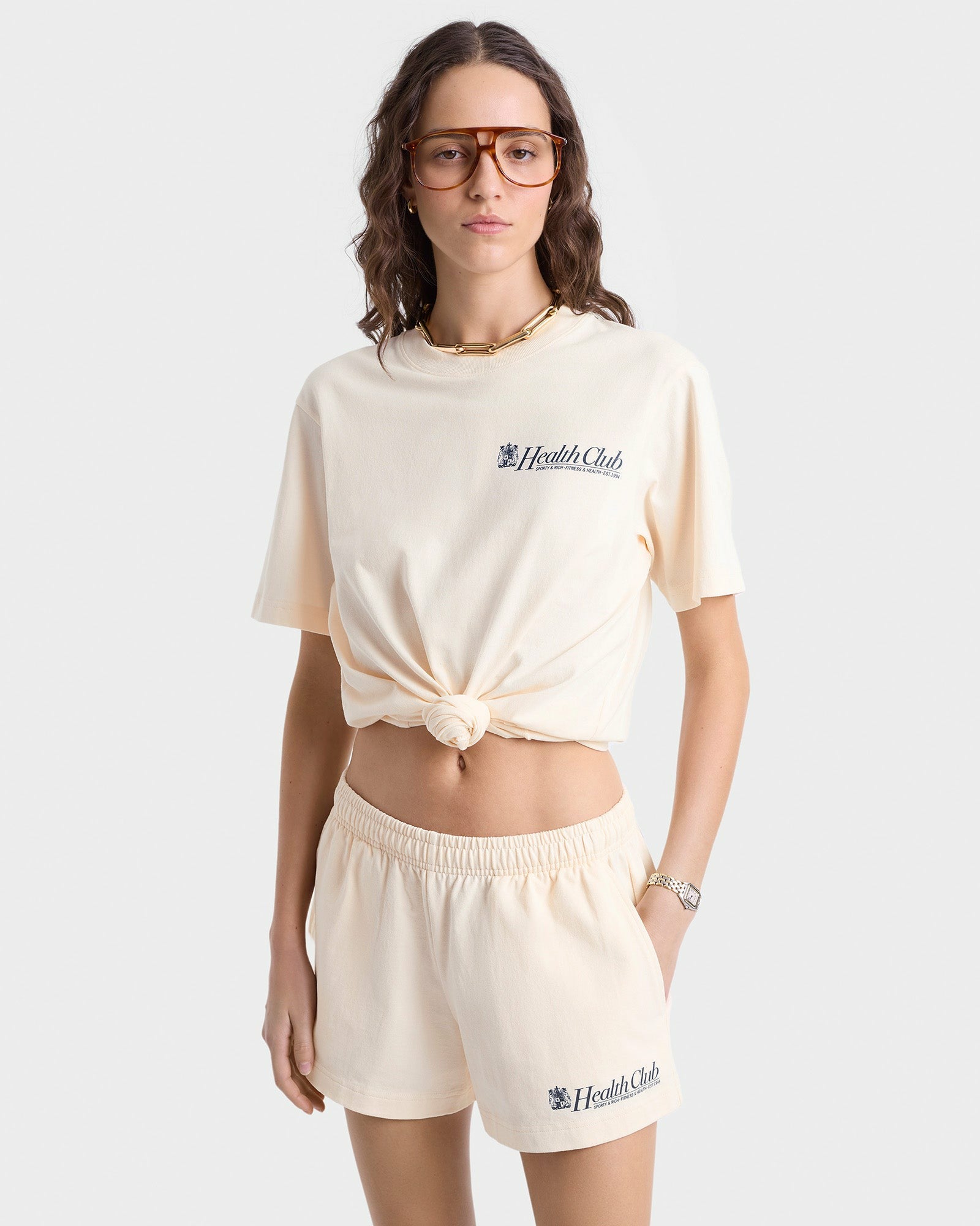 Lion Health Disco Short - Cream/Navy Sporty & Rich Outlet