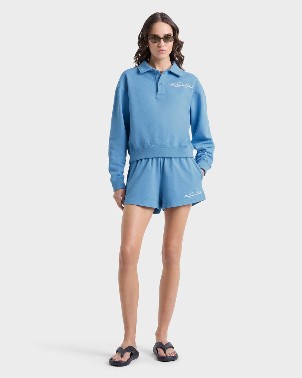 Wellness Club Disco Short - Juniper/White Sporty & Rich US