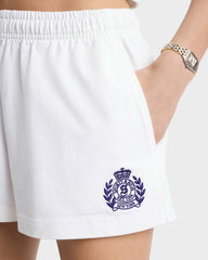 H&W Crest Embroidered Disco Short - White/Navy Sporty & Rich Sale