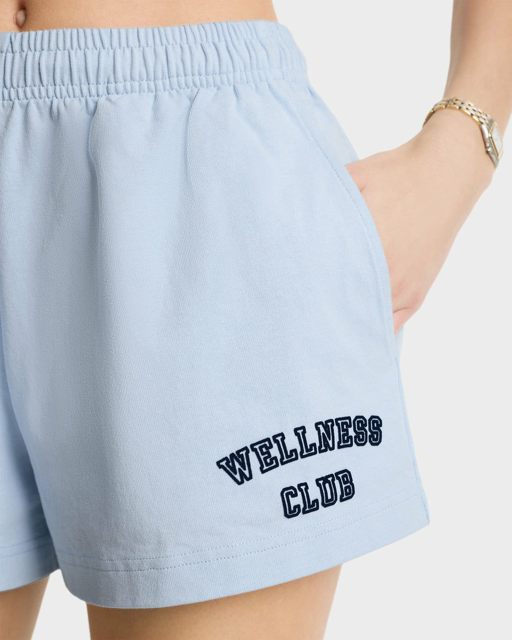 Wellness Club Flocked Disco Short - Ciel/Navy Sporty & Rich Discount