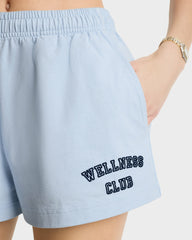 Wellness Club Flocked Disco Short - Ciel/Navy Sporty & Rich Discount