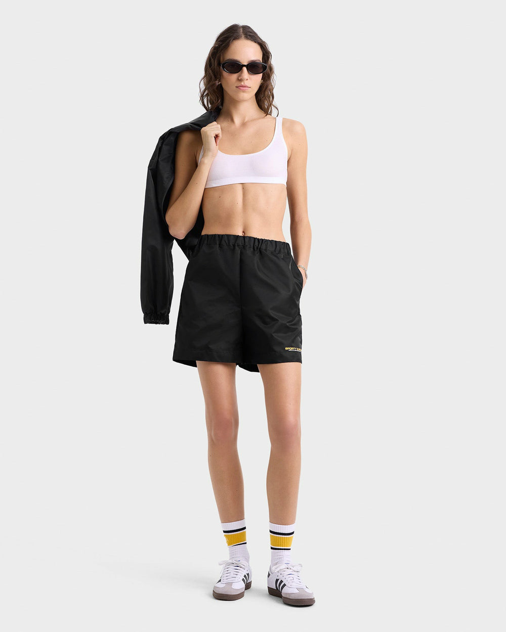 Bold Health Nylon Short - Black/Gold Sporty & Rich US