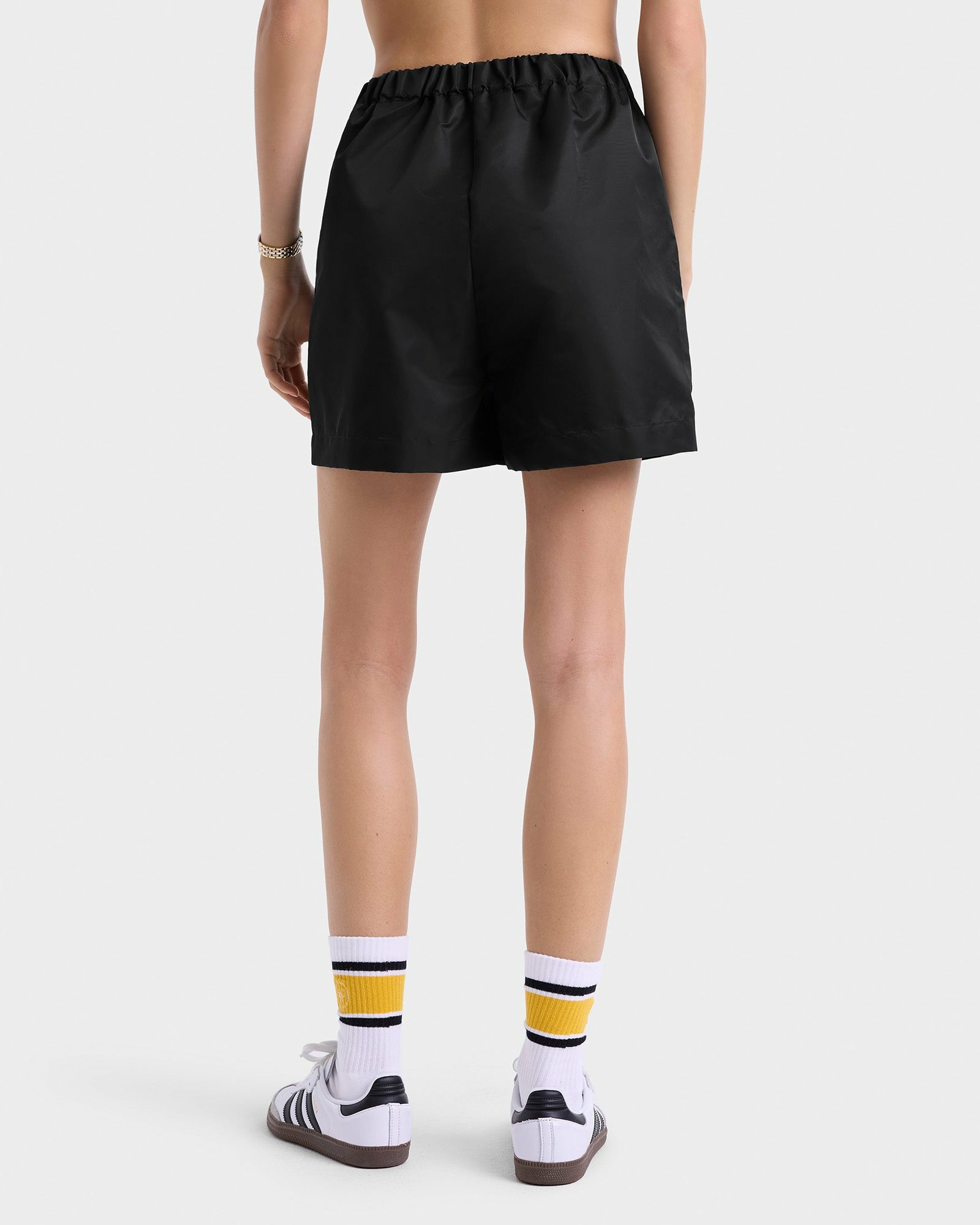 Bold Health Nylon Short - Black/Gold Sporty & Rich US