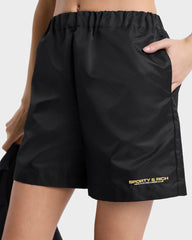 Bold Health Nylon Short - Black/Gold Sporty & Rich US