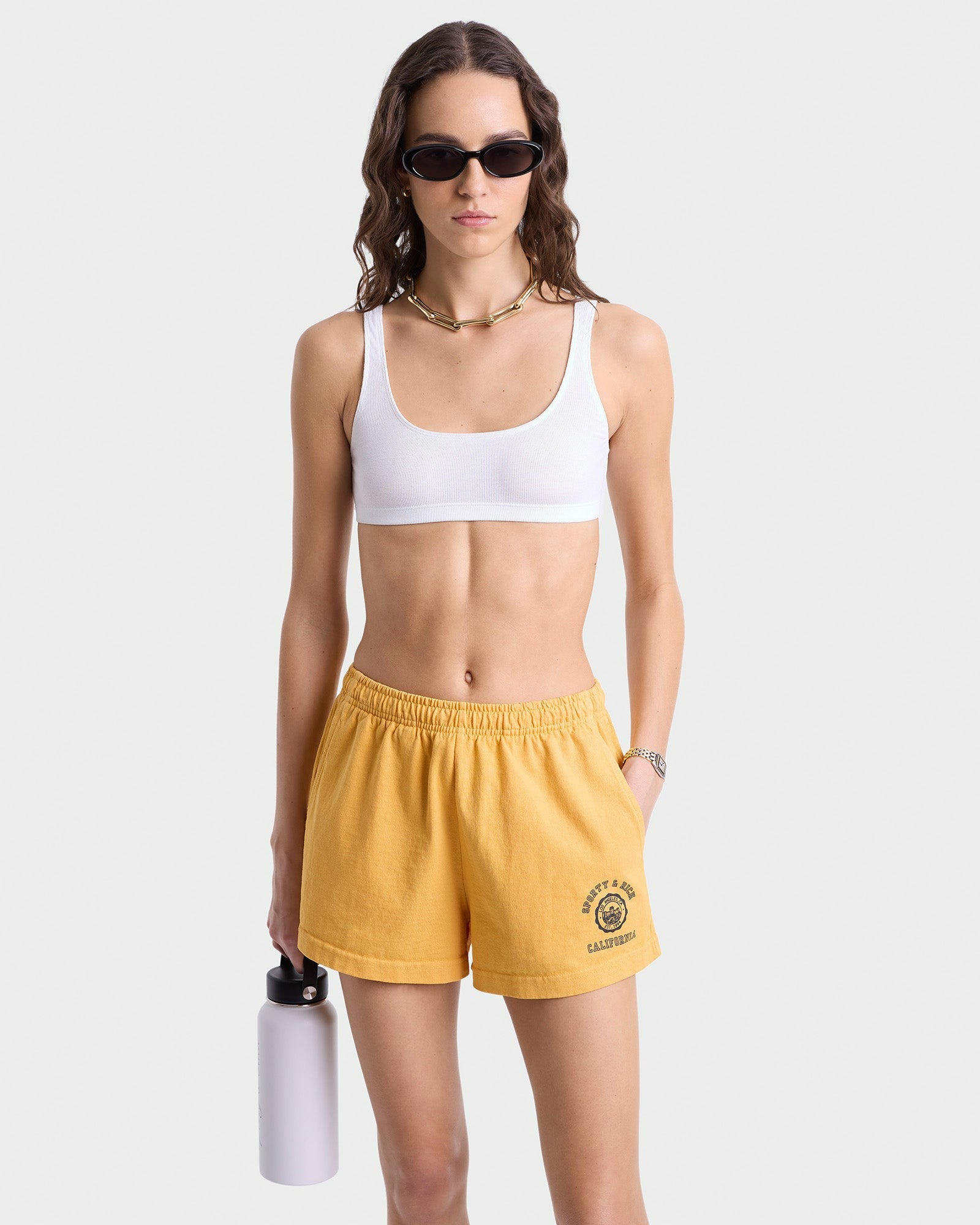 California Emblem Disco Short - Faded Gold Sporty & Rich Sale