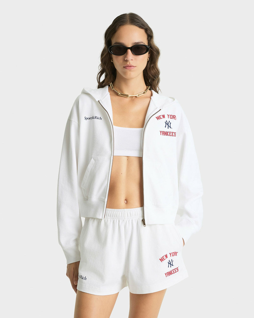 Homerun Disco Short - White/Navy/Red Sporty & Rich Discount