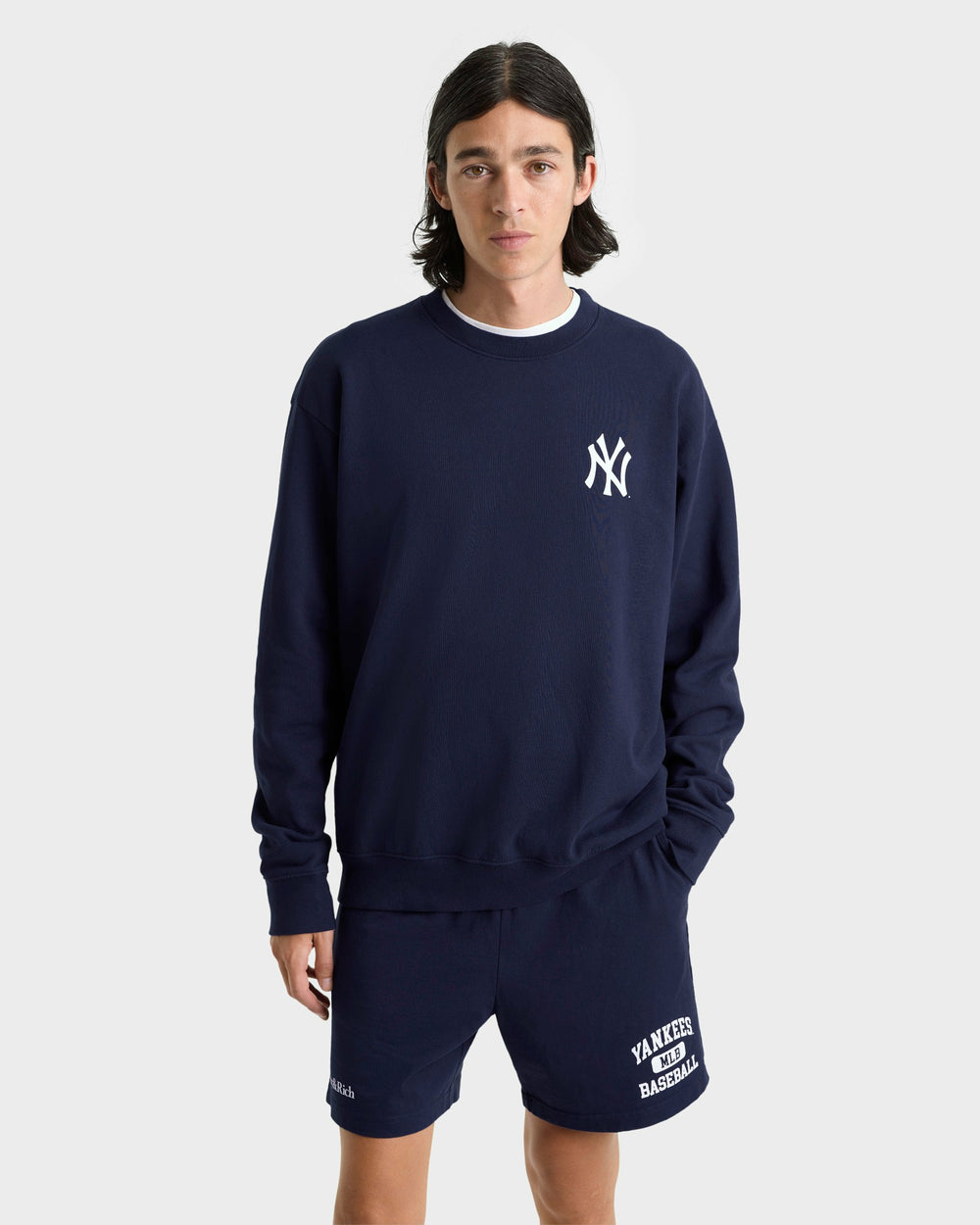 Yankees Ivy Gym Short - Navy/White Sporty & Rich US