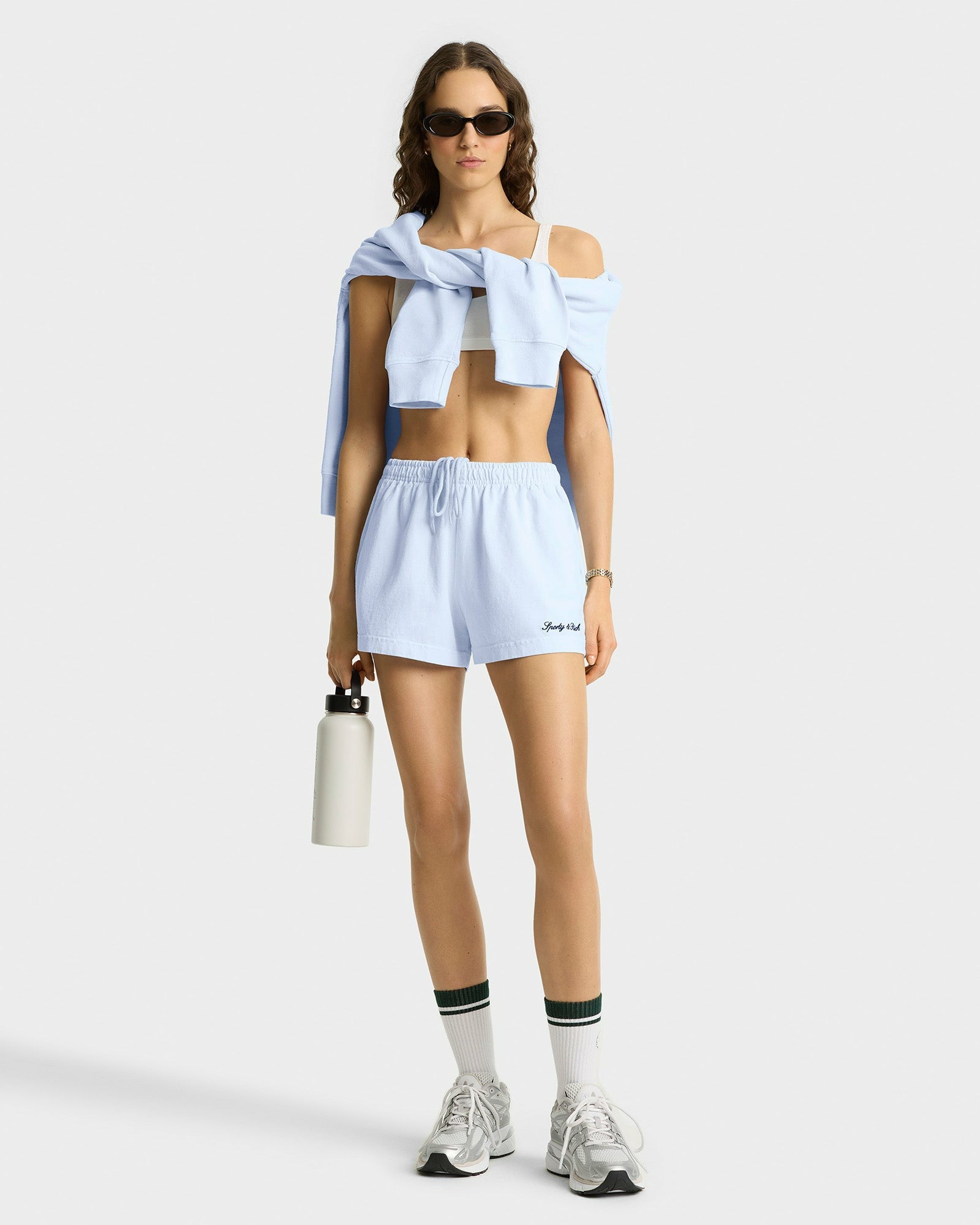 Syracuse Embroidered Disco short - Ciel/Navy Sporty & Rich Discount