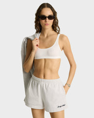 Syracuse Embroidered Disco short - Heather Gray/Navy Sporty & Rich For Sale