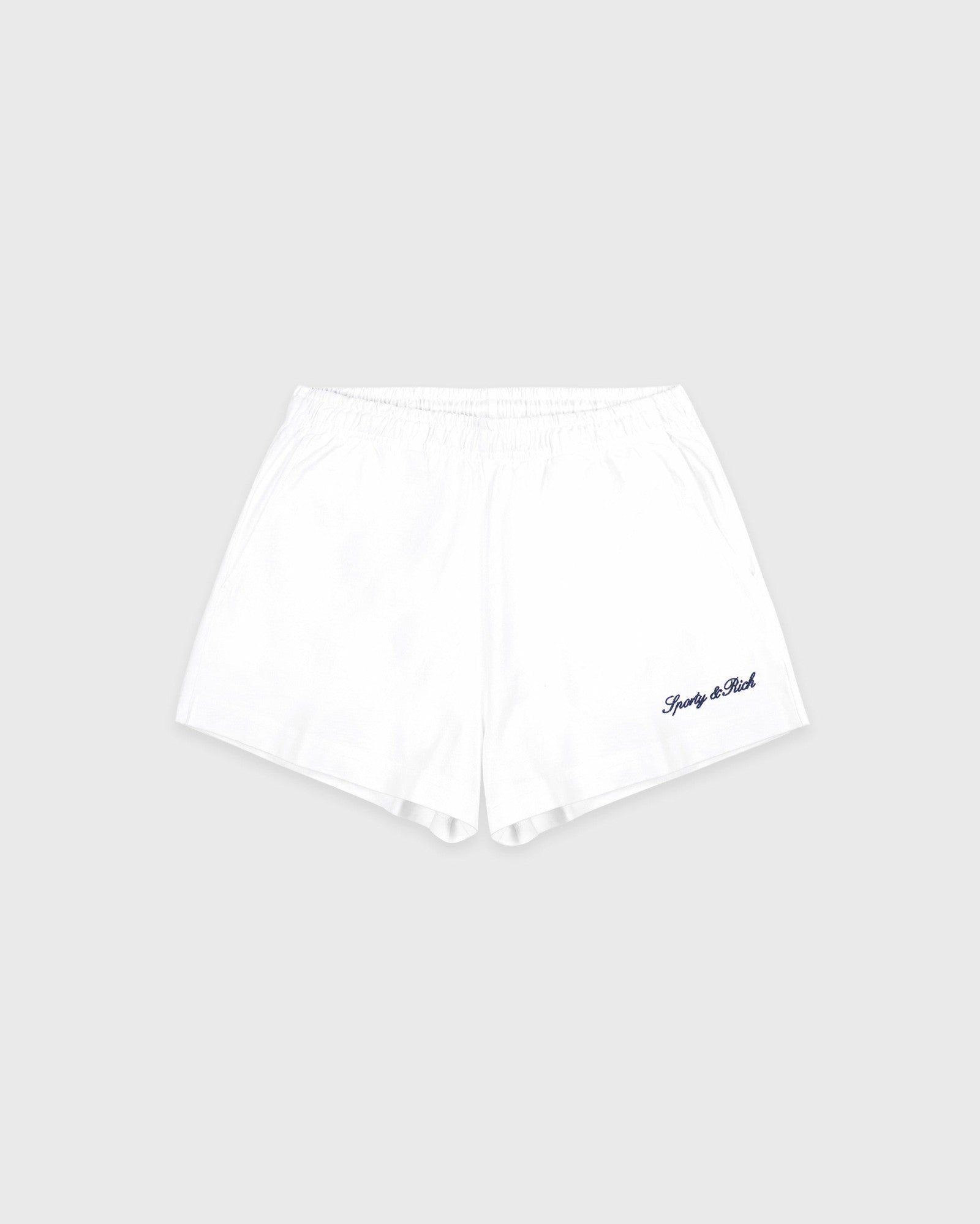 Syracuse Embroidered Disco Short - White/Navy Sporty & Rich Outlet