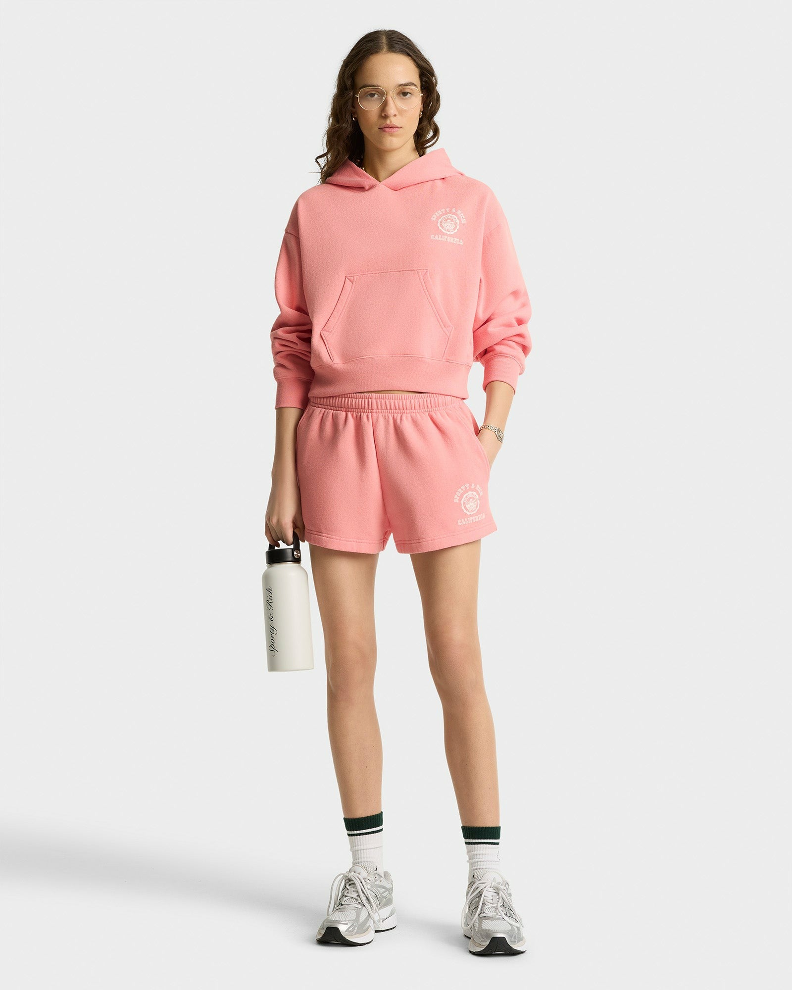 California Emblem Soft Disco Short - Carnation/White Sporty & Rich Sale