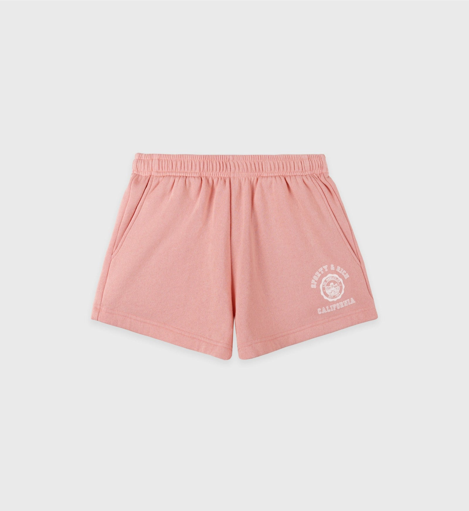 California Emblem Soft Disco Short - Carnation/White Sporty & Rich Sale