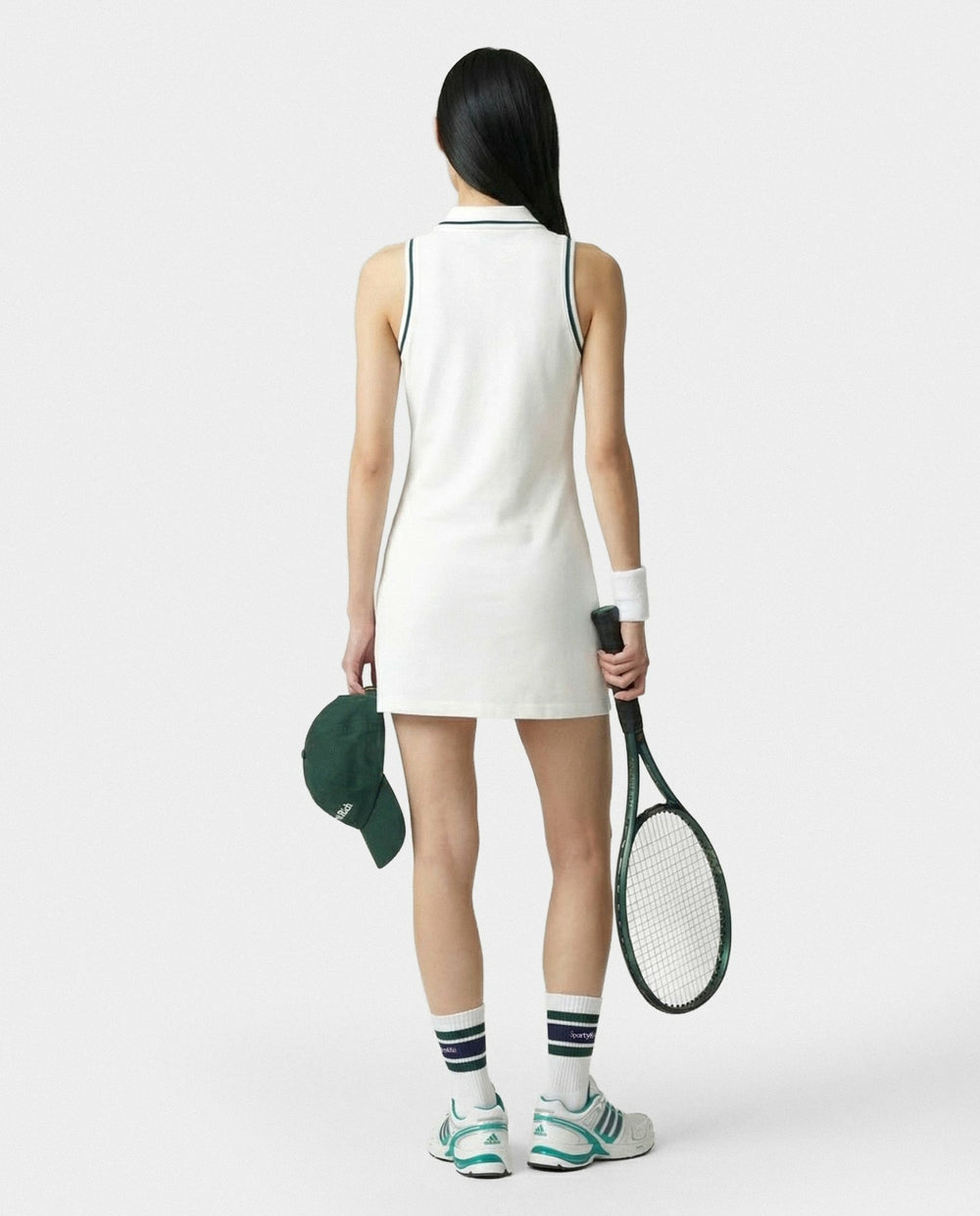 SRC Polo Dress - White/Forest Sporty & Rich Online