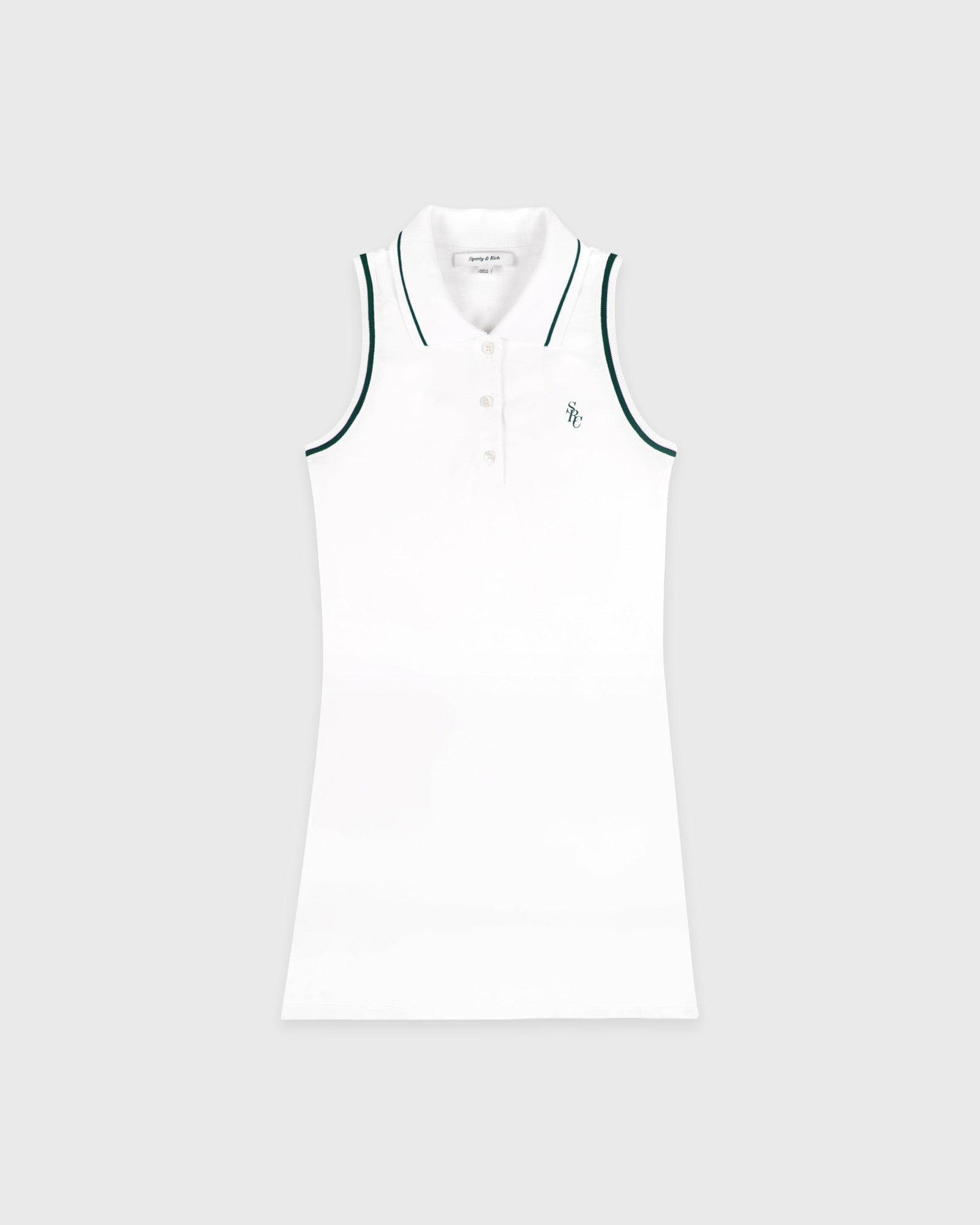 SRC Polo Dress - White/Forest Sporty & Rich Online