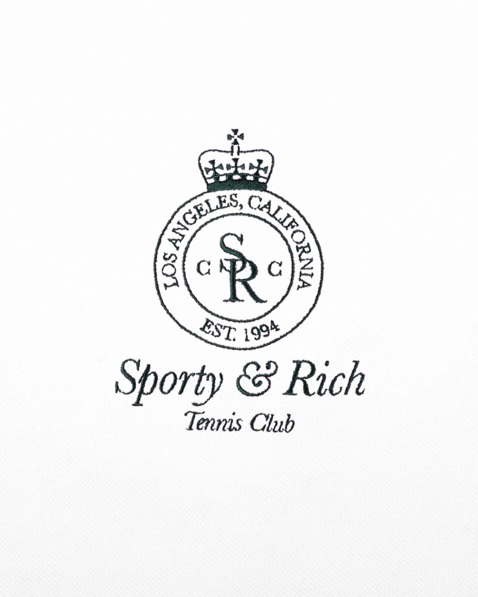 Crown Tennis Pique Polo Dress - White/Forest Sporty & Rich Discount