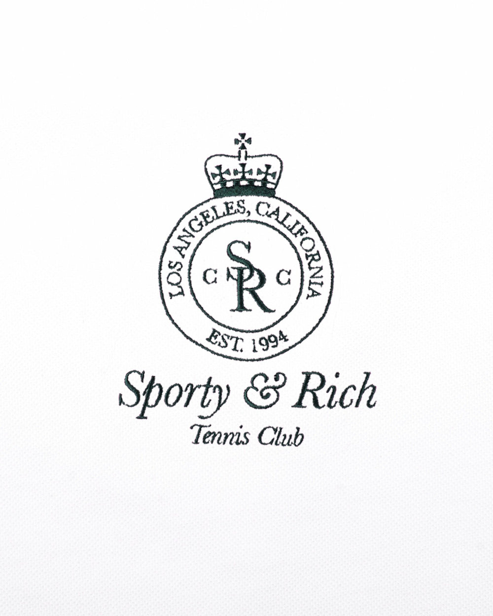 Crown Tennis Pique Polo Dress - White/Forest Sporty & Rich Discount