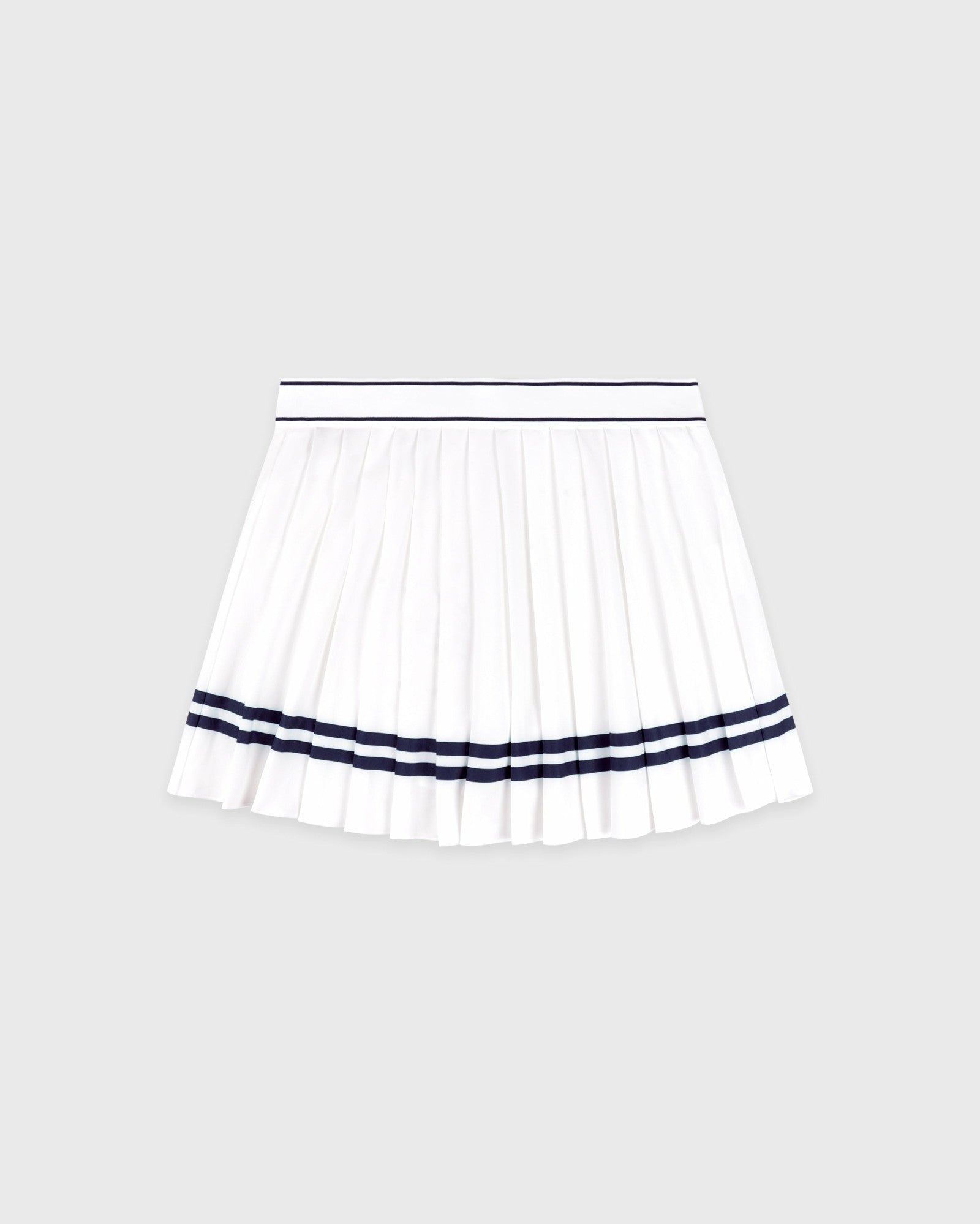 Serif Logo Pleated Skirt - White/Navy Sporty & Rich Online