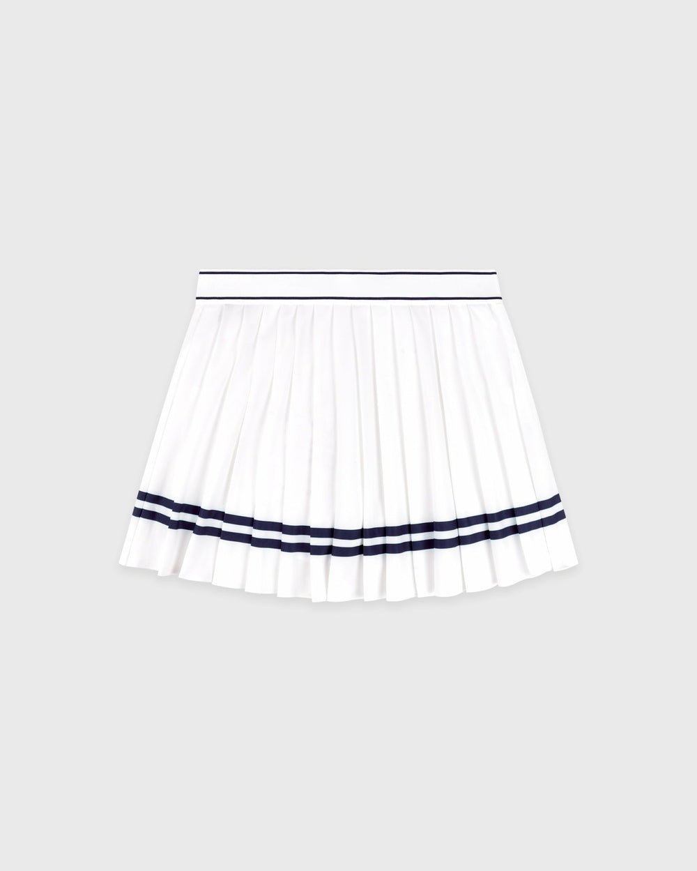 Serif Logo Pleated Skirt - White/Navy Sporty & Rich Online