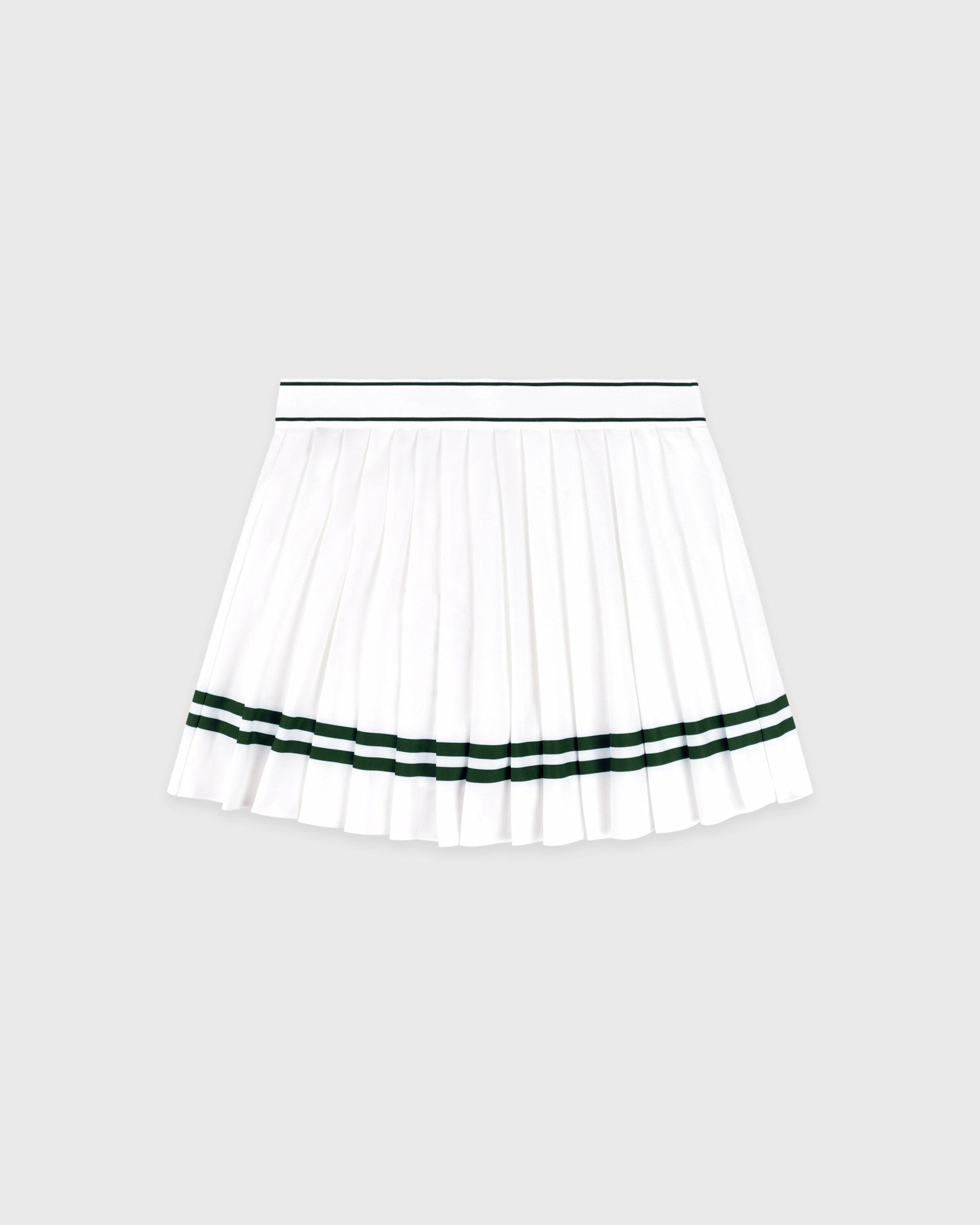 Serif Logo Pleated Skirt - White/Forest Sporty & Rich Discount
