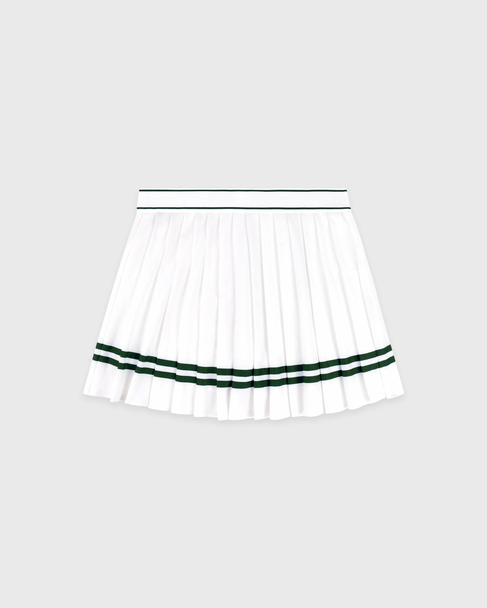 Serif Logo Pleated Skirt - White/Forest Sporty & Rich Discount