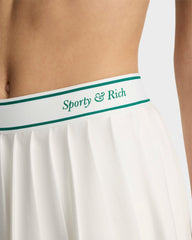 Italic Logo Pleated Skirt - White/Alpine Sporty & Rich For Sale