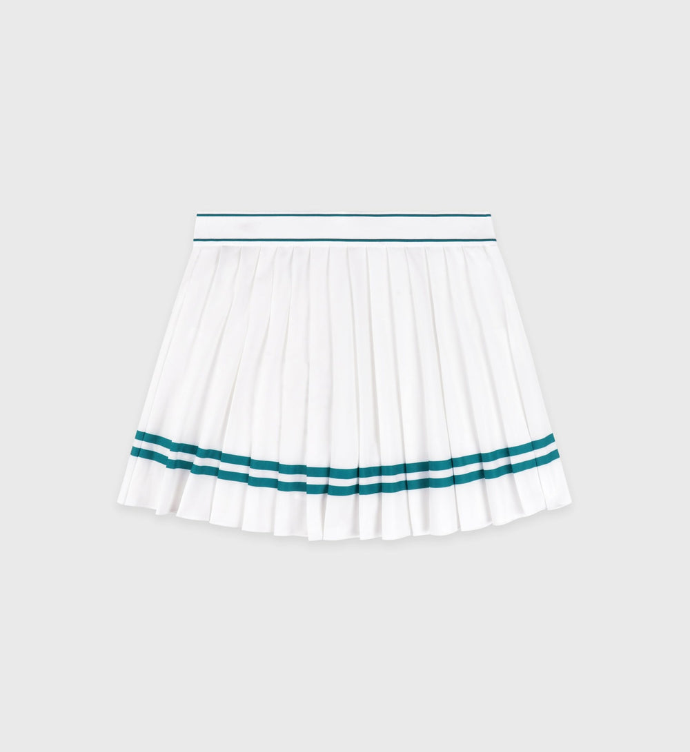 Italic Logo Pleated Skirt - White/Alpine Sporty & Rich For Sale