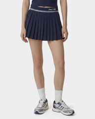 Signature Logo Abigail Skirt - Navy/White Sporty & Rich Outlet