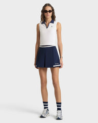 Serif Logo Mila Skirt - Navy/White Sporty & Rich For Sale