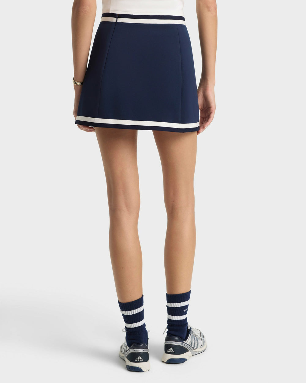 Serif Logo Mila Skirt - Navy/White Sporty & Rich For Sale